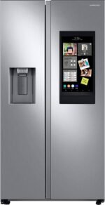 Samsung - 26.7 cu. ft. Side-by-Side Smart Refrigerator with 21.5" Touch-Screen Family Hub - Stainless Steel