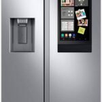 Samsung - 21.5 cu. ft. Side-by-Side Counter Depth Smart Refrigerator with 21.5" Touch-Screen Family Hub - Stainless Steel