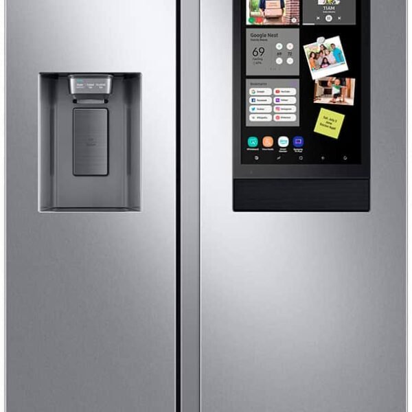 Samsung 21.5 cu. ft. Side-by-Side Counter Depth Smart Refrigerator 21.5" Touch-Screen Family Hub Stainless from Kings Outlet
