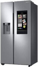 Samsung - 21.5 cu. ft. Side-by-Side Counter Depth Smart Refrigerator with 21.5" Touch-Screen Family Hub - Stainless Steel - Image 6