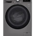 LG - 2.4 Cu. Ft. High-Efficiency Smart Front Load Washer and Electric Dryer Combo with Steam and Sensor Dry - Graphite Steel