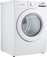 LG - 7.4 Cu. Ft. Stackable Electric Dryer with FlowSense - White - Image 5