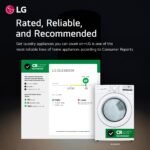 LG - 7.4 Cu. Ft. Stackable Electric Dryer with FlowSense - White - Image 2
