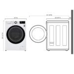 LG - 2.4 Cu. Ft. High-Efficiency Smart Front Load Washer and Electric Dryer Combo with Steam and Sensor Dry - White - Image 3