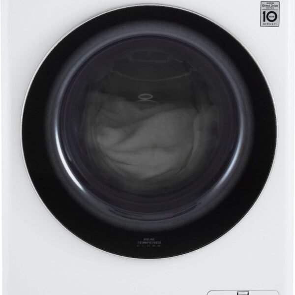 LG 2.4 Cu. Ft. High-Efficiency Stackable Smart Front Load Washer Steam Built-In Intelligence White from Kings Outlet