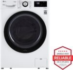 LG - 2.4 Cu. Ft. High-Efficiency Stackable Smart Front Load Washer with Steam and Built-In Intelligence - White - Image 2