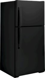 GE - 21.9 Cu. Ft. Top-Freezer Refrigerator with Garage Ready Performance - Black - Image 3