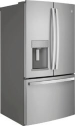 GE - 27.7 Cu. Ft. French Door Refrigerator with Space Saving Ice Maker - Stainless Steel - Image 3