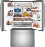GE - 27.7 Cu. Ft. French Door Refrigerator with Space Saving Ice Maker - Stainless Steel - Image 5