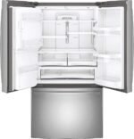 GE - 27.7 Cu. Ft. French Door Refrigerator with Space Saving Ice Maker - Stainless Steel - Image 4