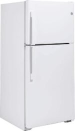 GE - 21.9 Cu. Ft. Top-Freezer Refrigerator with Garage Ready Performance - White - Image 3