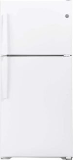 GE - 21.9 Cu. Ft. Top-Freezer Refrigerator with Garage Ready Performance - White