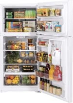 GE - 21.9 Cu. Ft. Top-Freezer Refrigerator with Garage Ready Performance - White - Image 4
