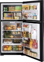 GE - 21.9 Cu. Ft. Top-Freezer Refrigerator with Garage Ready Performance from 38-110 Degrees Fahrenheit - Black Slate - Image 4