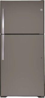 GE - 21.9 Cu. Ft. Top-Freezer Refrigerator with Garage Ready Performance - Slate