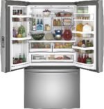 GE Profile - 23.1 Cu. Ft. French Door Counter-Depth Refrigerator with Internal Water Dispenser - Stainless Steel - Image 3