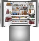 GE Profile - 27.7 Cu. Ft. French-Door Refrigerator with Hands-Free AutoFill - Stainless Steel - Image 3