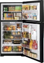GE - 19.2 Cu. Ft. Top-Freezer Refrigerator with Garage Ready Performance - Black - Image 4