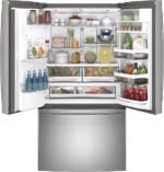 GE Profile - 22.1 Cu. Ft. French Door Counter-Depth Refrigerator with Hands-Free AutoFill - Stainless Steel - Image 3