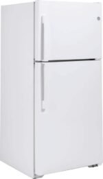 GE - 19.2 Cu. Ft. Top-Freezer Refrigerator with Garage Ready Performance - White - Image 3
