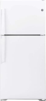 GE - 19.2 Cu. Ft. Top-Freezer Refrigerator with Garage Ready Performance - White