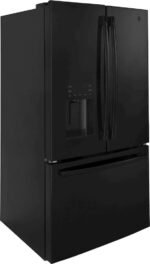GE - 25.6 Cu. Ft. French Door Smart Refrigerator with Space Saving Ice Maker - High Gloss Black - Image 3