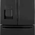 GE - 25.6 Cu. Ft. French Door Smart Refrigerator with Space Saving Ice Maker - High Gloss Black
