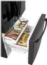 GE - 25.6 Cu. Ft. French Door Smart Refrigerator with Space Saving Ice Maker - High Gloss Black - Image 7