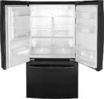 GE - 25.6 Cu. Ft. French Door Smart Refrigerator with Space Saving Ice Maker - High Gloss Black - Image 5