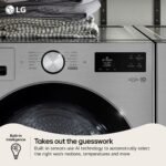 LG - 5.0 Cu. Ft. High-Efficiency Stackable Smart Front Load Washer with Steam and TurboWash 360° - Graphite Steel - Image 6