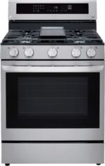 LG 5.8 Cu. Ft. Smart Freestanding Gas True Convection Range EasyClean InstaView Stainless Steel from Kings Outlet