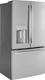 GE - 22.1 Cu. Ft. French Door Counter-Depth Refrigerator with Space Saving Ice Maker - Stainless Steel - Image 3