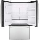GE - 22.1 Cu. Ft. French Door Counter-Depth Refrigerator with Space Saving Ice Maker - Stainless Steel - Image 4