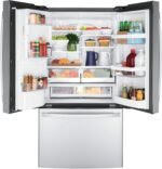 GE - 22.1 Cu. Ft. French Door Counter-Depth Refrigerator with Space Saving Ice Maker - Stainless Steel - Image 5