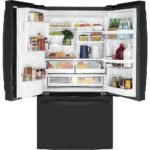 GE - 22.1 Cu. Ft. French Door Counter-Depth Refrigerator with Space Saving Ice Maker - Black Slate - Image 4