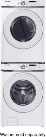 Samsung - 7.5 Cu. Ft. Stackable Gas Dryer with Sensor Dry - White - Image 7
