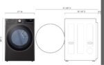 LG 7.4 Cu. Ft. Stackable Smart Gas Dryer Steam Built-In Intelligence Black Steel from Kings Outlet