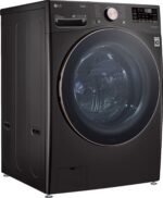 LG 4.5 Cu. Ft. High-Efficiency Stackable Smart Front Load Washer Steam Built-In Intelligence Black from Kings Outlet