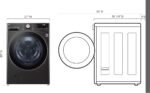 LG 4.5 Cu. Ft. High-Efficiency Stackable Smart Front Load Washer Steam Built-In Intelligence Black from Kings Outlet