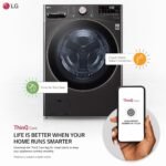 LG - 4.5 Cu. Ft. High-Efficiency Stackable Smart Front Load Washer with Steam and Built-In Intelligence - Black Steel - Image 7