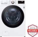 LG - 4.5 Cu. Ft. High-Efficiency Stackable Smart Front Load Washer with Steam and Built-In Intelligence - White - Image 6