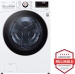 LG 4.5 Cu. Ft. High-Efficiency Stackable Smart Front Load Washer Steam Built-In Intelligence White from Kings Outlet
