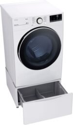 LG - 7.4 Cu. Ft. Stackable Smart Electric Dryer with Built-In Intelligence - White - Image 7