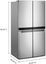 Whirlpool - 19.4 Cu. Ft. 4-Door French Door Counter-Depth Refrigerator with Flexible Organization Spaces - Stainless Steel - Image 4