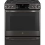GE Profile - 5.6 Cu. Ft. Slide-In Gas True Convection Range with Built-In Wi-Fi and Hot Air Frying - Black Stainless Steel