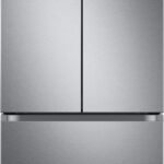 Samsung - 17.5 cu. ft. 3-Door French Door Counter Depth Smart Refrigerator with Twin Cooling Plus - Stainless Steel