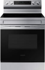 Samsung - 6.3 cu. ft. Freestanding Electric Range with Rapid Boil, WiFi & Self Clean - Stainless Steel