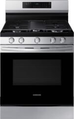 Samsung - 6.0 cu. ft. Freestanding Gas Range with 18K BTU Dual Power Burner & Self Clean - Stainless Steel