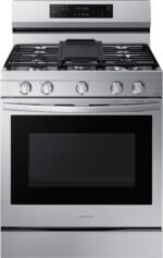 Samsung - 6.0 Cu. Ft. Freestanding Gas Convection+ Range with WiFi and No-Preheat Air Fry - Stainless Steel