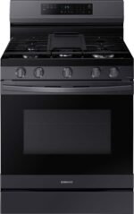 Samsung - 6.0 cu. ft. Freestanding Gas Range with No-Preheat Air Fry & Convection - Black Stainless Steel